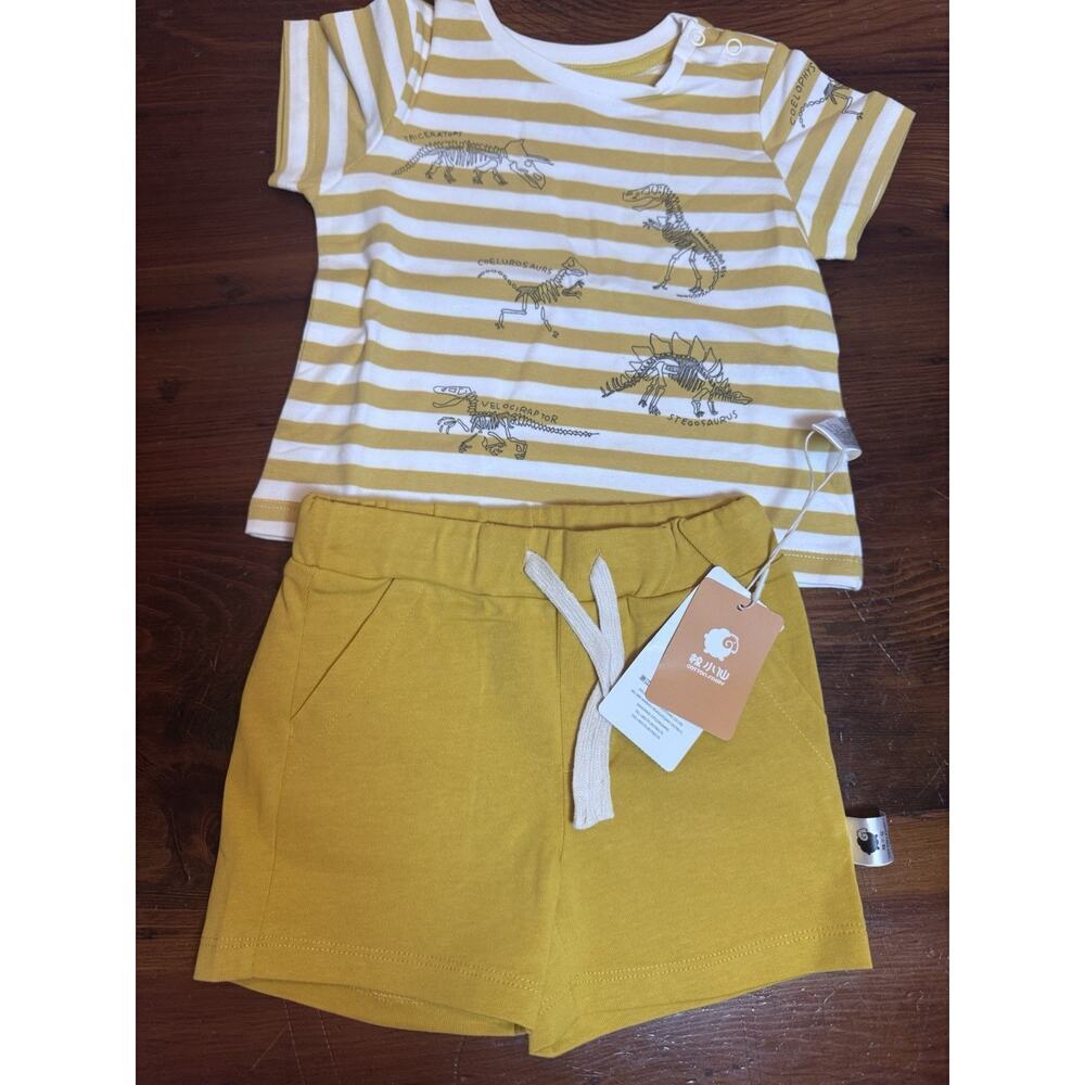 Baby Boy Dinosaur 2 Piece Outfit Shorts & Short Sleeve Top 12 Months NWT